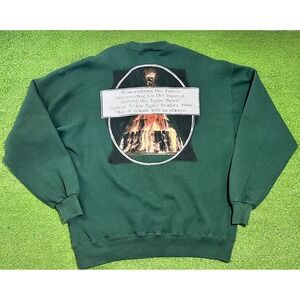 Vintage Texas A&M Sweatshirt‎ LG Aggie Bonfire Memorial Crewneck Green 12th Man